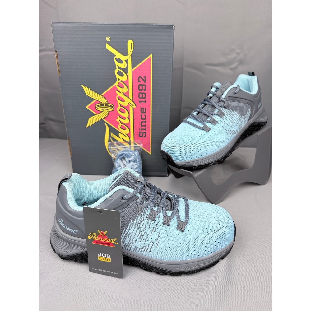 Thorogood AST Low Blue Composite Toe Work Shoes 509-0100 Womens 9 Grey Sneaker